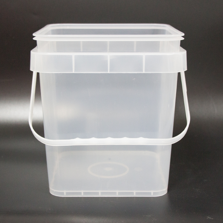 5L Clear plastic square bucket