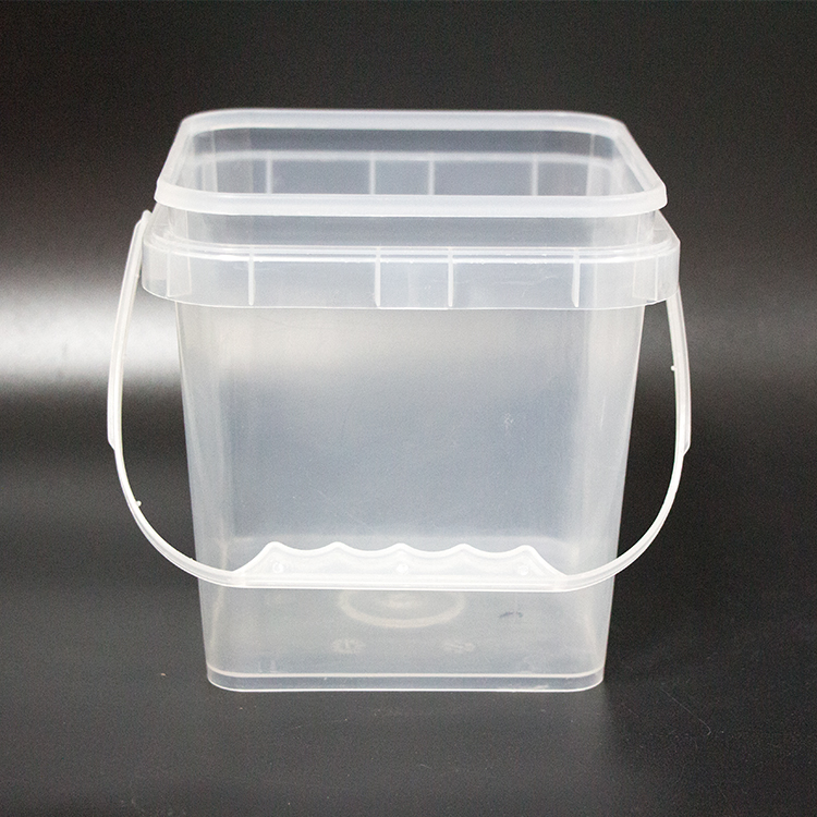 2L Clear plastic square bucket