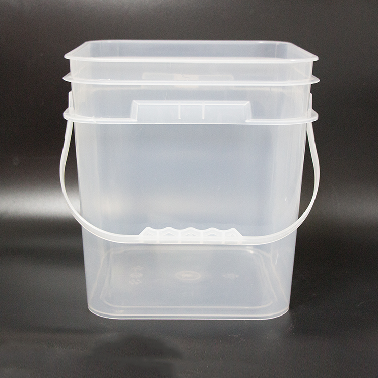 10L clear plastic square bucket